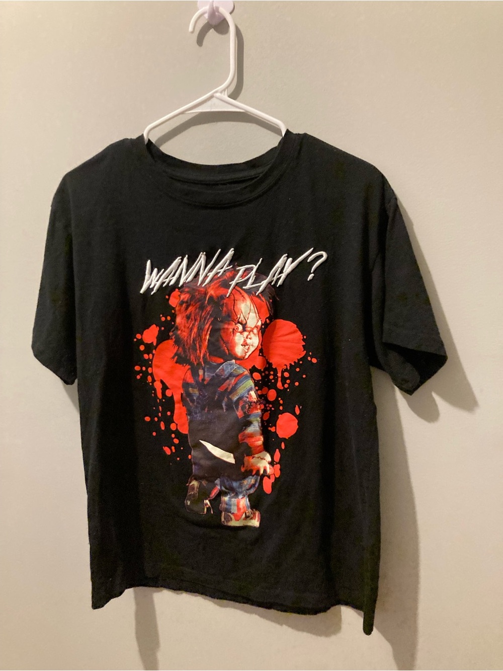 Chucky Wanna Play Graphic Tee Size Large Horror Movie Halloween Shirt